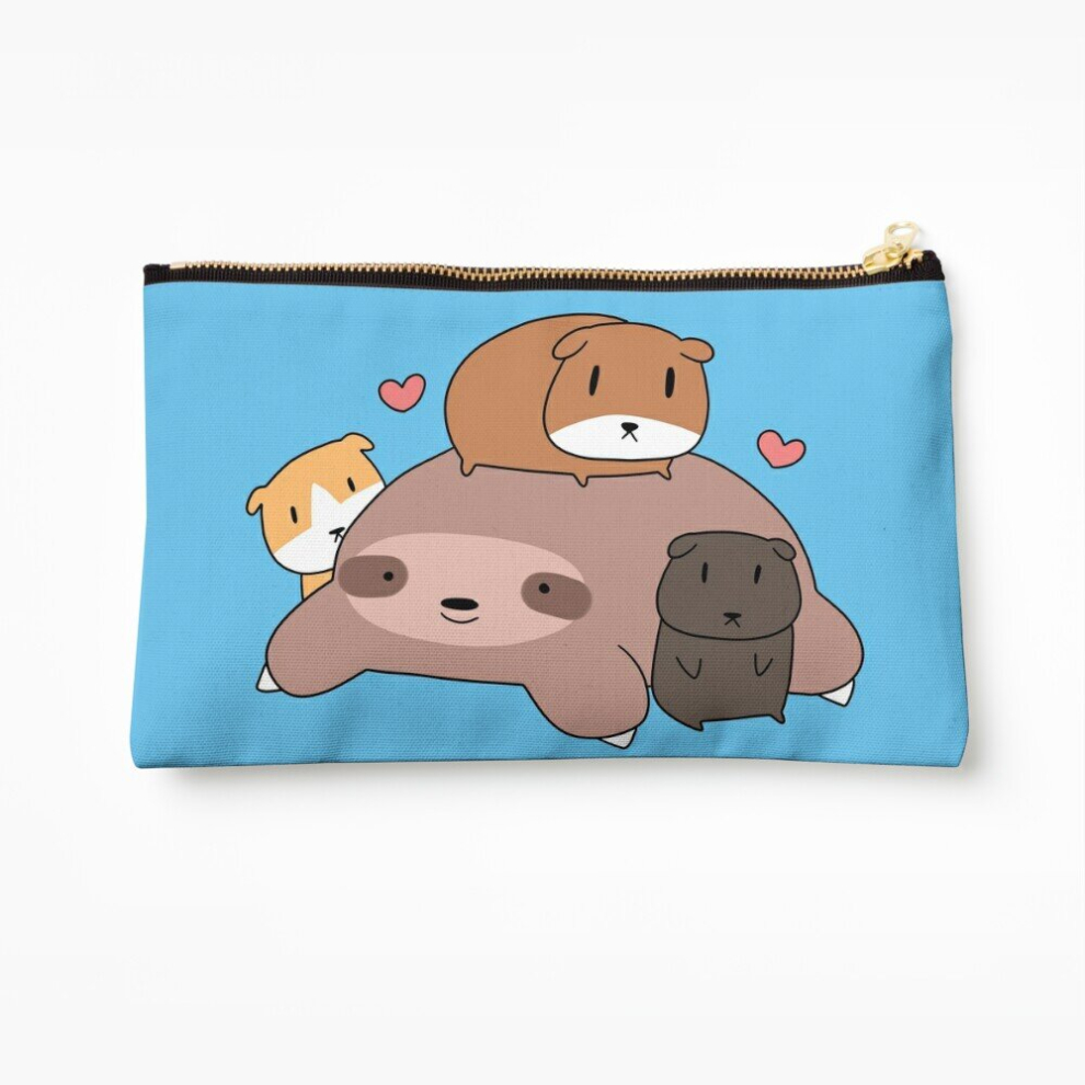 Whibos Makeup Bag Sloth Loves Guinea Pigs Cosmetic Organizer Tyvek Paper Bags Zipper Pouch