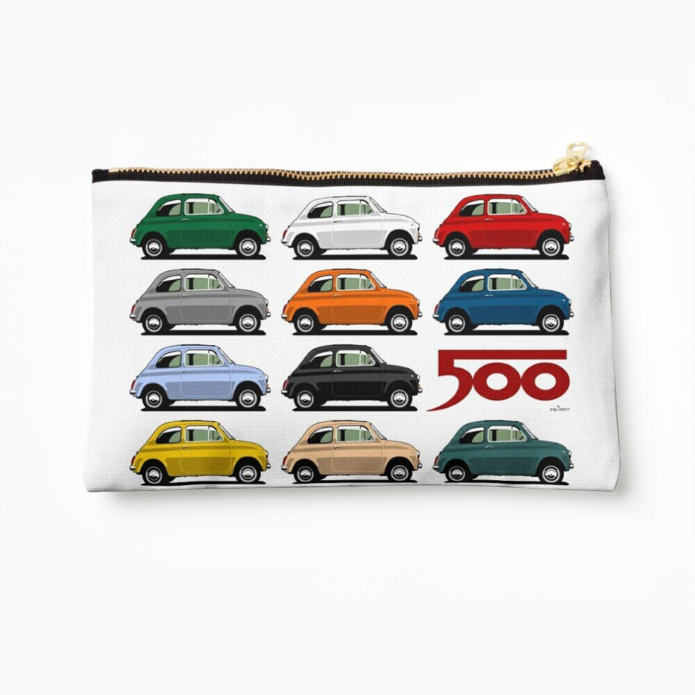 Whibos Makeup Bag Fiat 500 Side View Cosmetic Organizer Tyvek Paper Bags Zipper Pouch