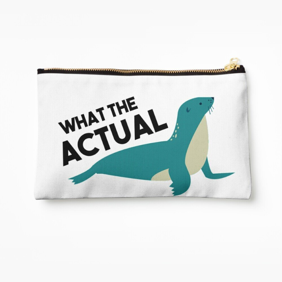 Whibos Makeup Bag What The Actual Phoque - French Language Pun Cosmetic Organizer Tyvek Paper Bags Zipper Pouch