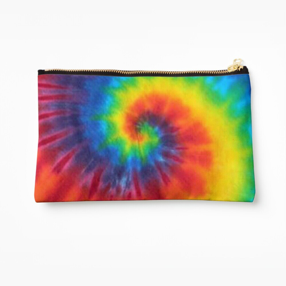 Whibos Makeup Bag Tie Dye Swirl Rainbow Cosmetic Organizer Tyvek Paper Bags Zipper Pouch