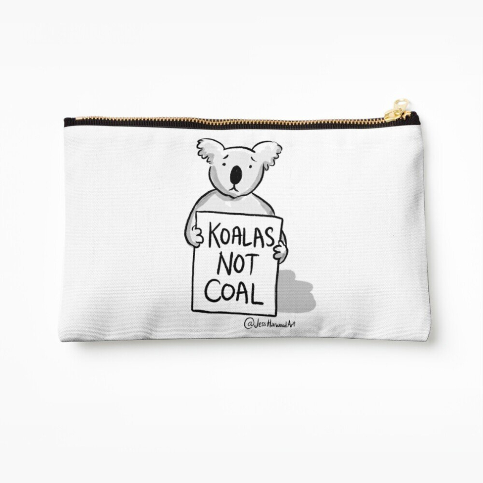 Whibos Coal Makeup Bag Koalas Not By Jess Harwood Art Cosmetic Organizer Tyvek Paper Bags Zipper Pouch