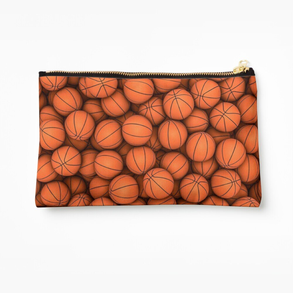 Whibos Makeup Bag Basketballs Cosmetic Organizer Tyvek Paper Bags Zipper Pouch