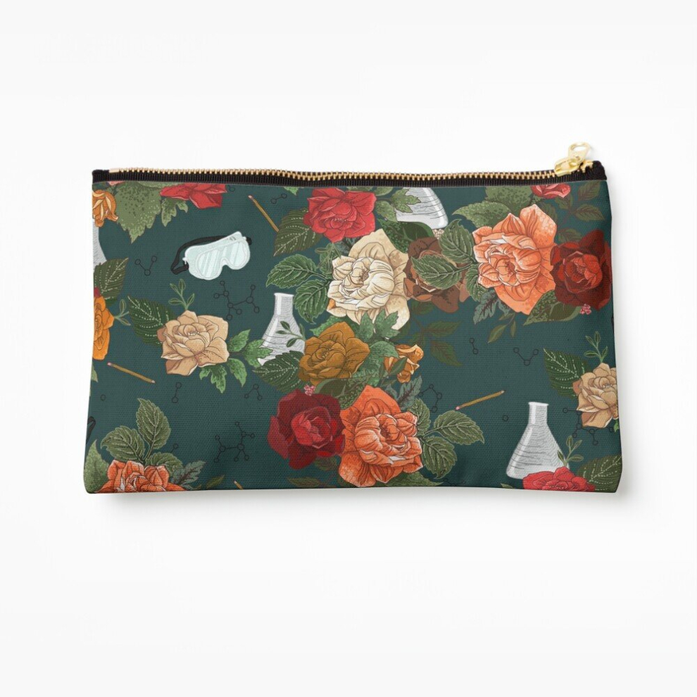 Whibos Makeup Bag Chemistry Floral Cosmetic Organizer Tyvek Paper Bags Zipper Pouch