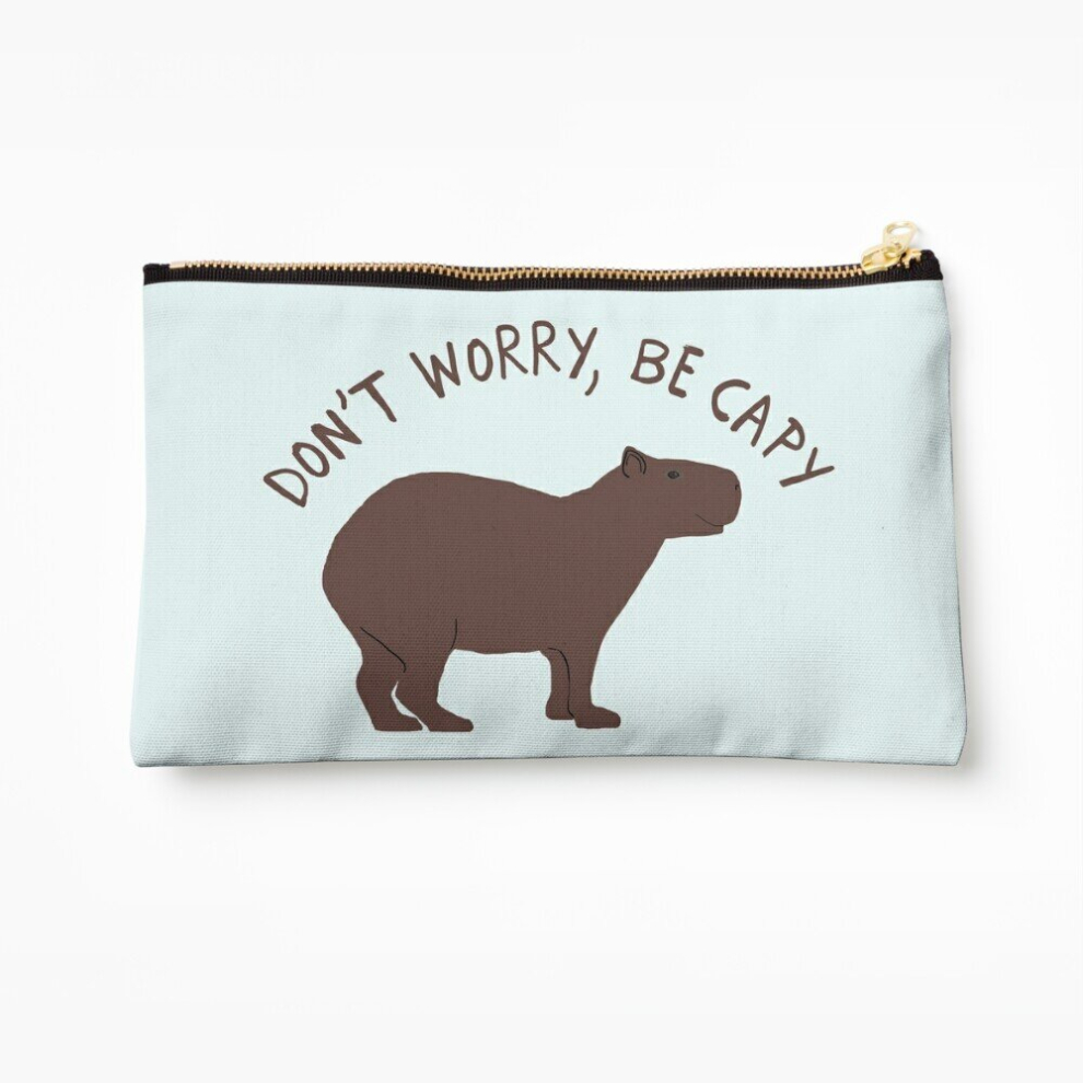 Whibos Makeup Bag Don't Worry, Bey (Capybara) Cosmetic Organizer Tyvek Paper Bags Zipper Pouch