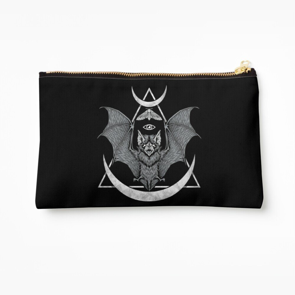 Whibos Makeup Bag Occult Bat Cosmetic Organizer Tyvek Paper Bags Zipper Pouch