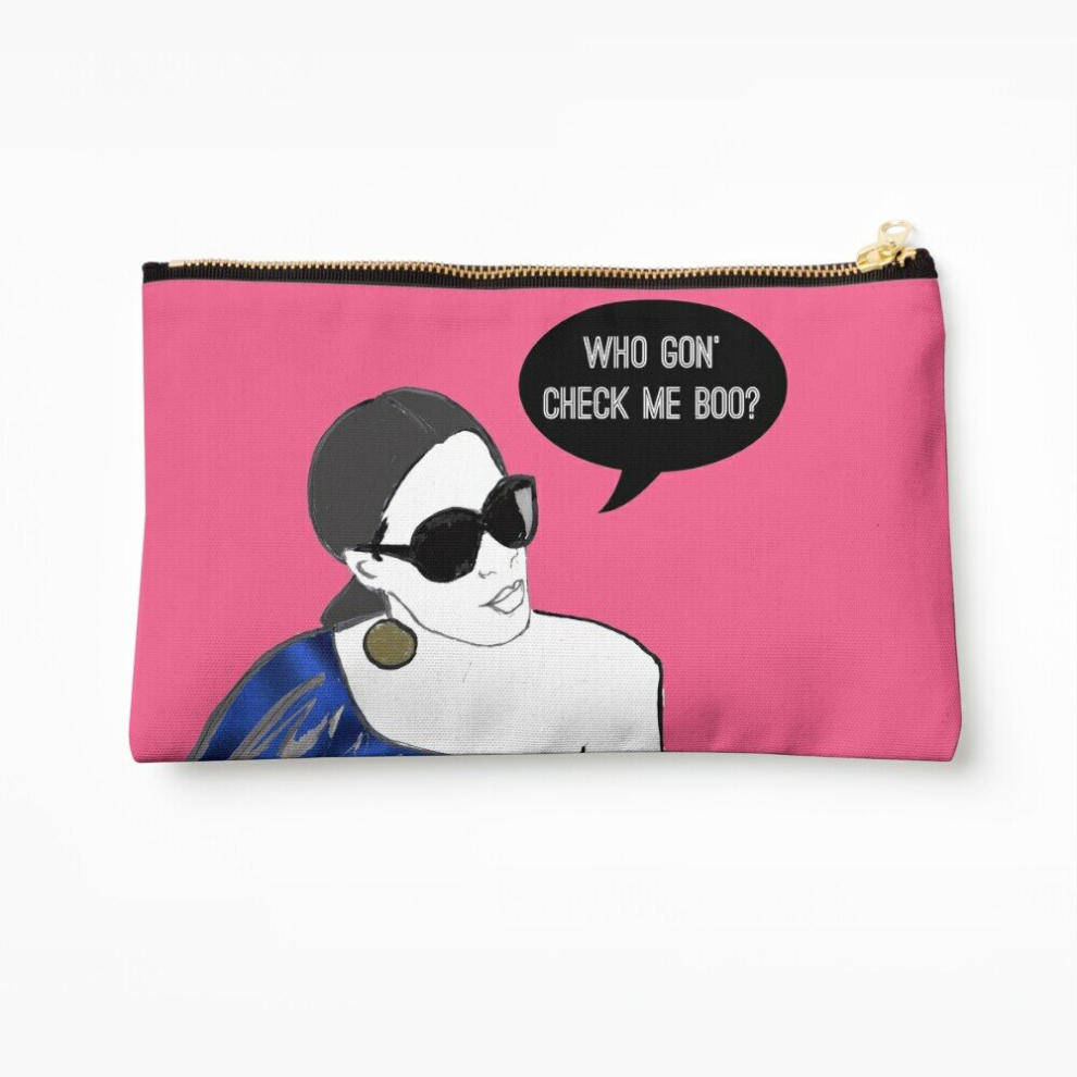 Whibos Makeup Bag Who Gon' Check Me Boo? Cosmetic Organizer Tyvek Paper Bags Zipper Pouch