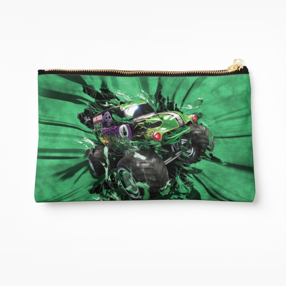 Whibos Makeup Bag Monster Truck Cosmetic Organizer Tyvek Paper Bags Zipper Pouch
