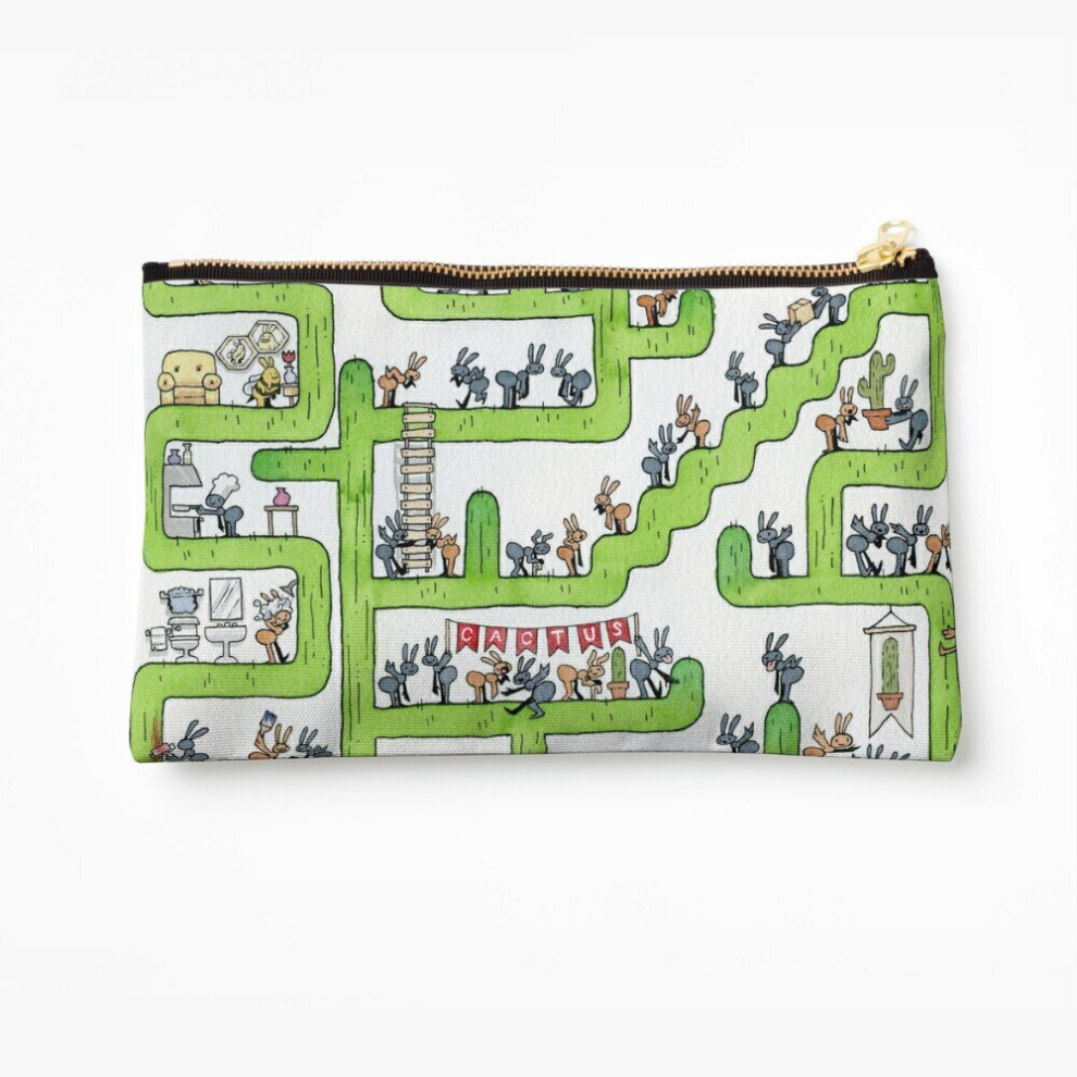 Whibos Makeup Bag Ants And Cacti Cosmetic Organizer Tyvek Paper Bags Zipper Pouch