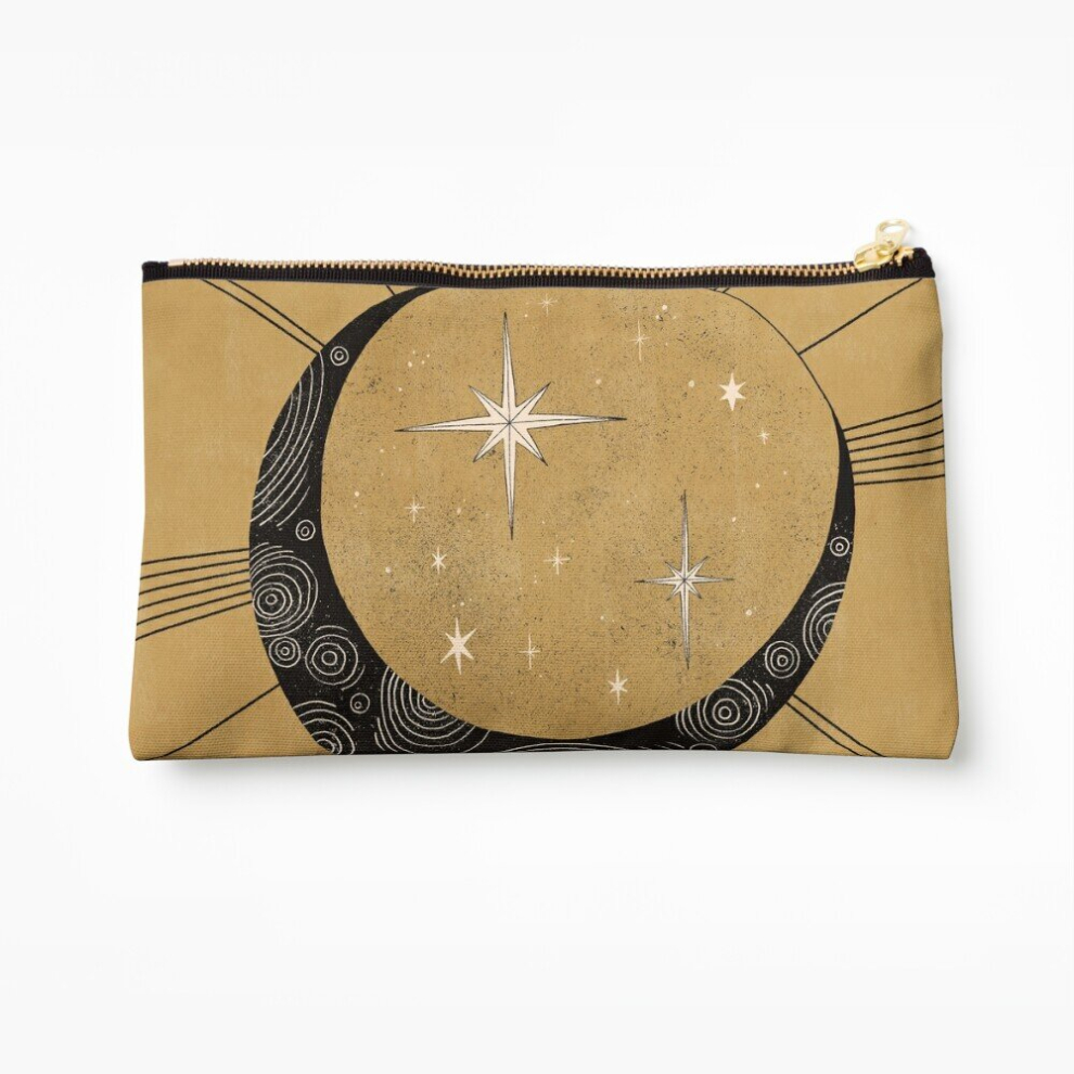 Whibos Makeup Bag Moon With Runes Cosmetic Organizer Tyvek Paper Bags Zipper Pouch