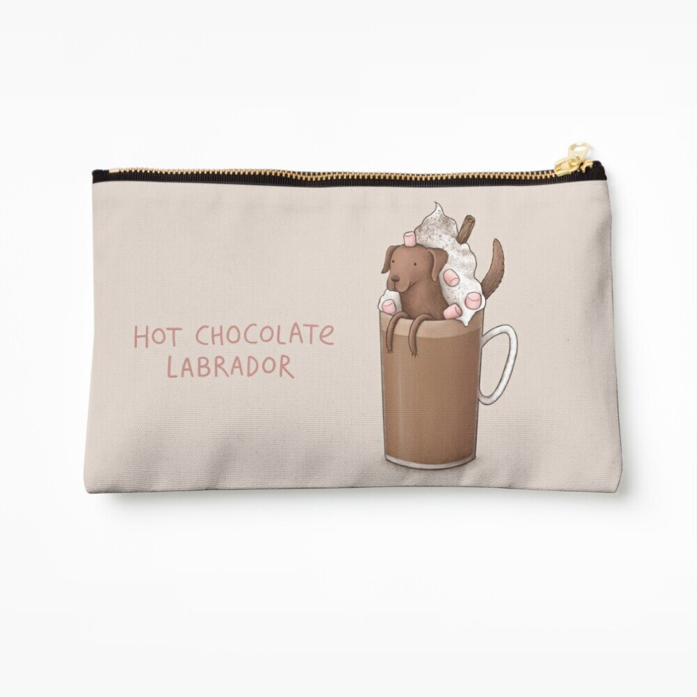 Whibos Makeup Bag Hot Chocolate Labrador Cosmetic Organizer Tyvek Paper Bags Zipper Pouch