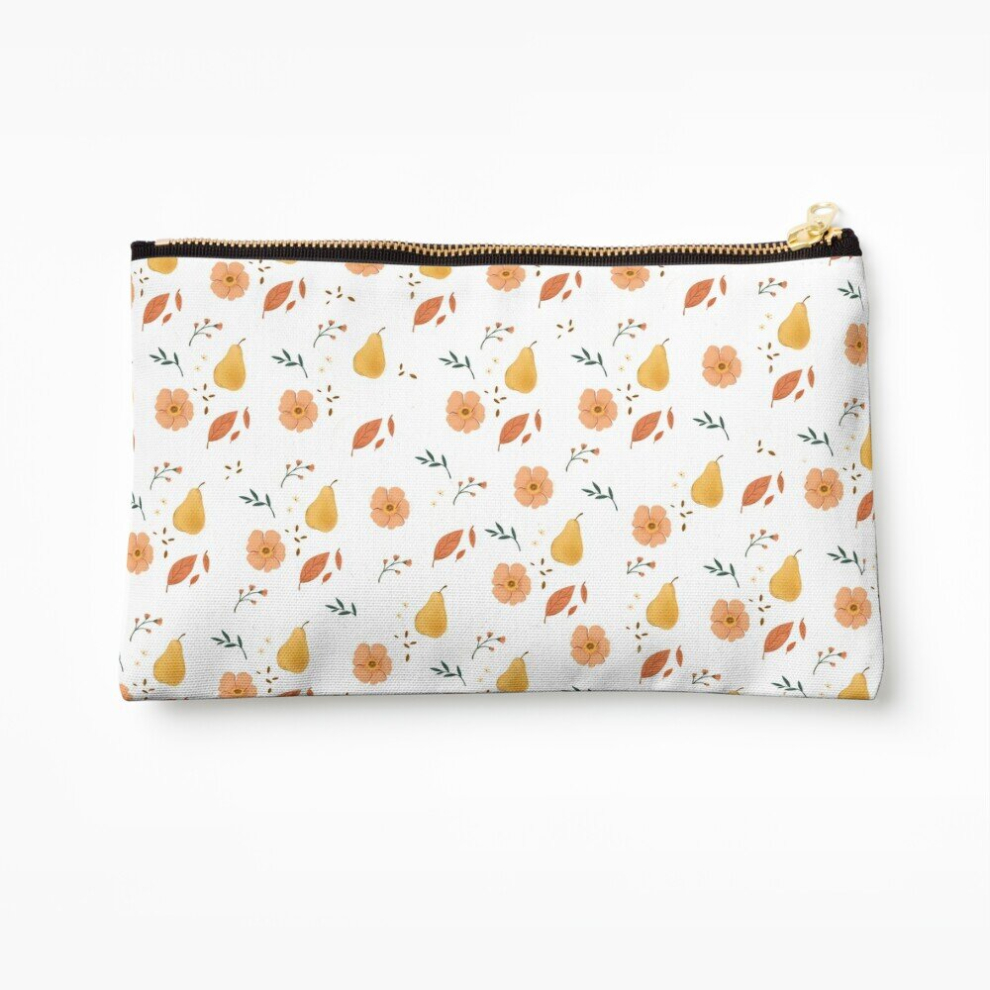 Whibos Makeup Bag Autumn Flowers And Fruits Cosmetic Organizer Tyvek Paper Bags Zipper Pouch