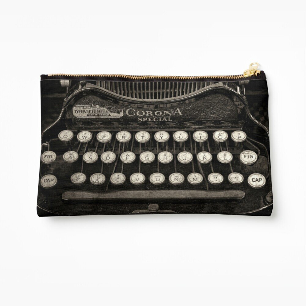 Whibos Makeup Bag Vintage Typewriter Keyboard Cosmetic Organizer Tyvek Paper Bags Zipper Pouch