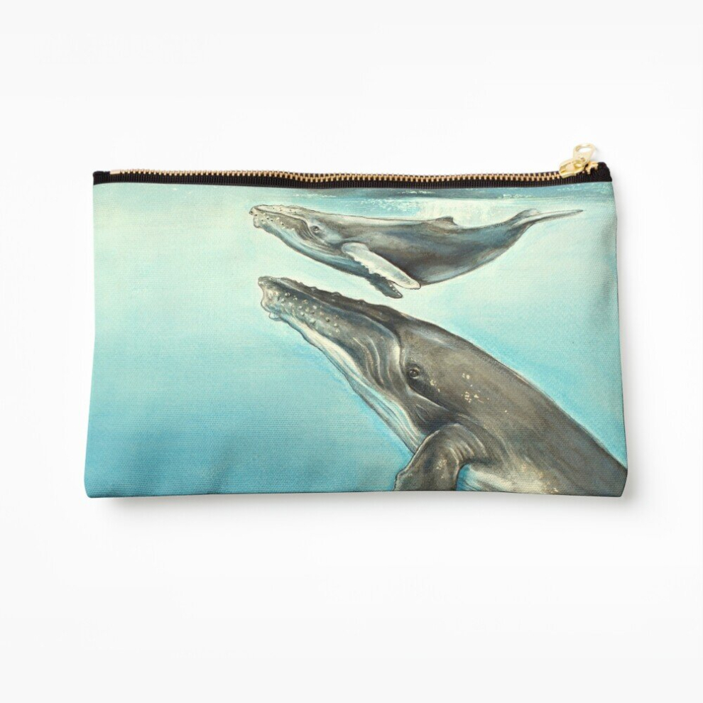 Whibos Makeup Bag Humpback Whale And Calf Cosmetic Organizer Tyvek Paper Bags Zipper Pouch