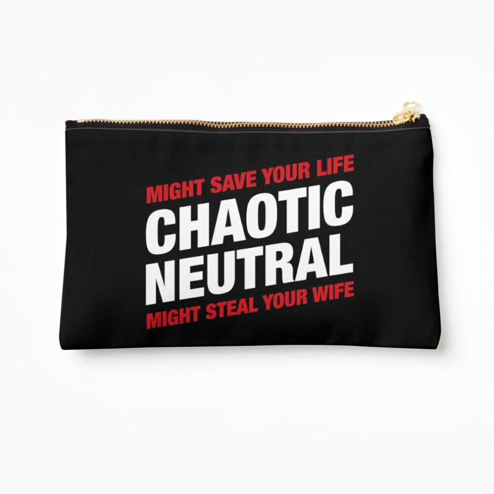 Whibos Makeup Bag Chaotic Neutral Alignment Meme Might Save Your Life Might Steal Your Wife Cosmetic Organizer Tyvek Paper Bags Zipper Pouch