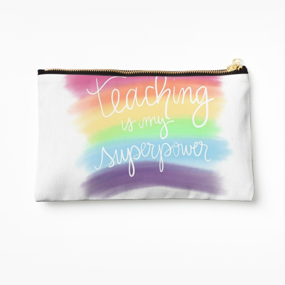 Whibos Makeup Bag Teaching Is My Superpower Cosmetic Organizer Tyvek Paper Bags Zipper Pouch