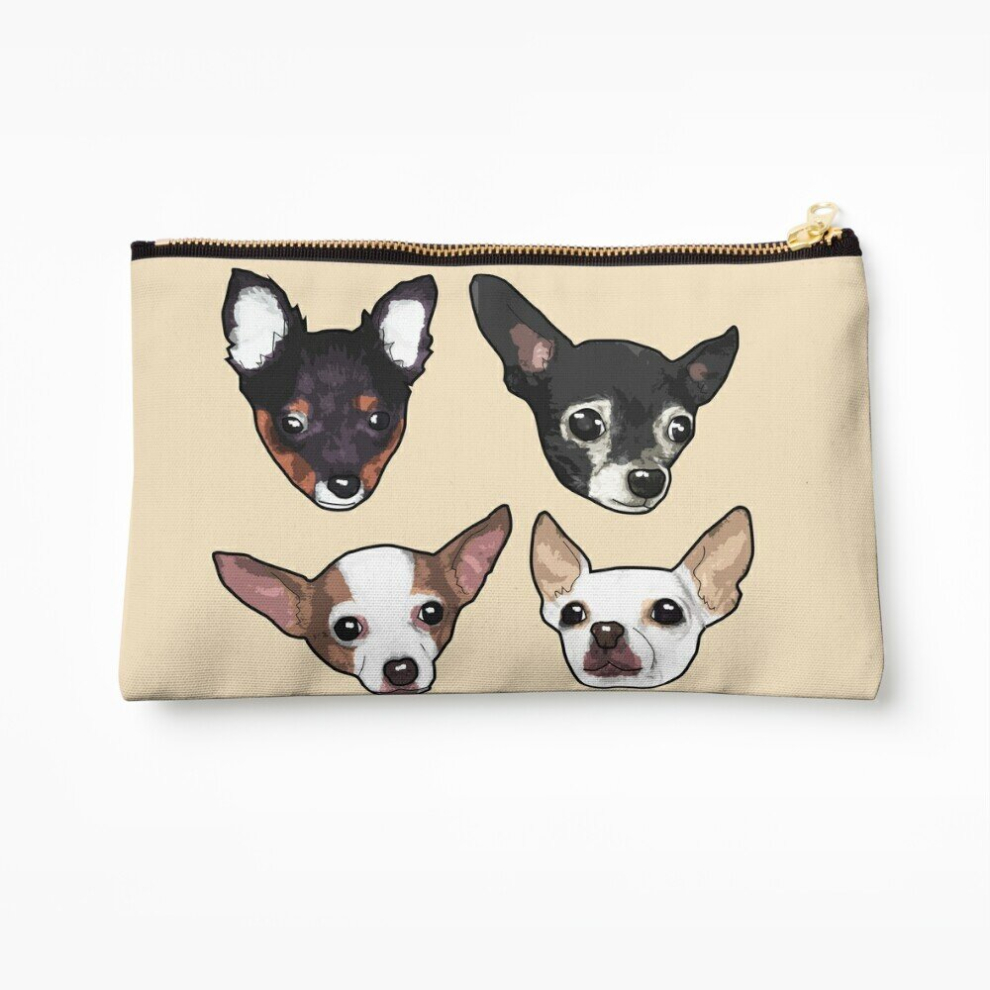 Whibos Makeup Bag Chihuahua Pals Cosmetic Organizer Tyvek Paper Bags Zipper Pouch