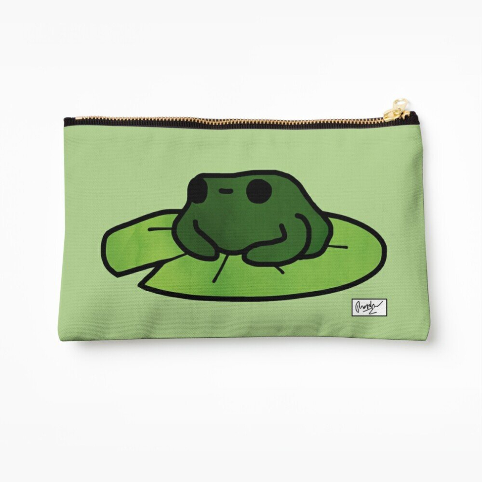 Whibos Makeup Bag Frog On Lilypad Doodle Cosmetic Organizer Tyvek Paper Bags Zipper Pouch