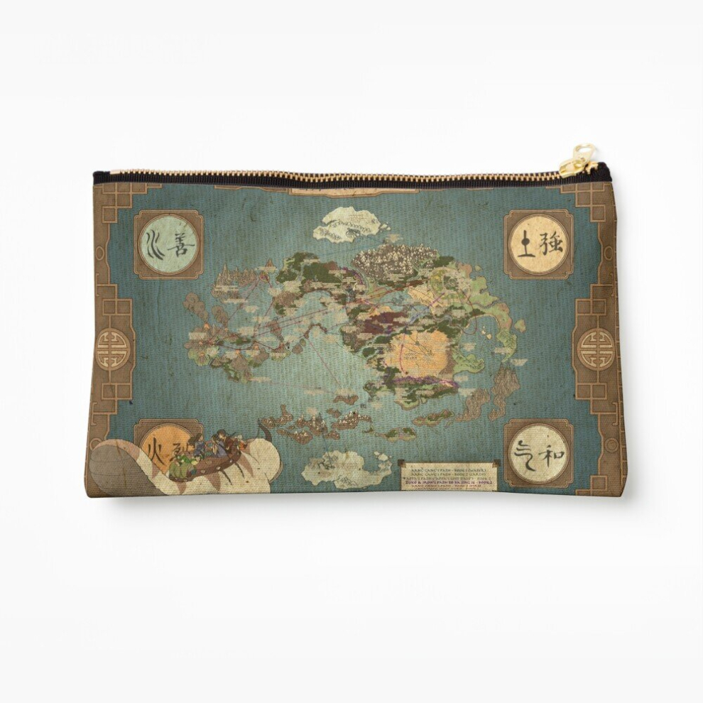Whibos Makeup Bag Avatar The Last Airbender Map Cosmetic Organizer Tyvek Paper Bags Zipper Pouch