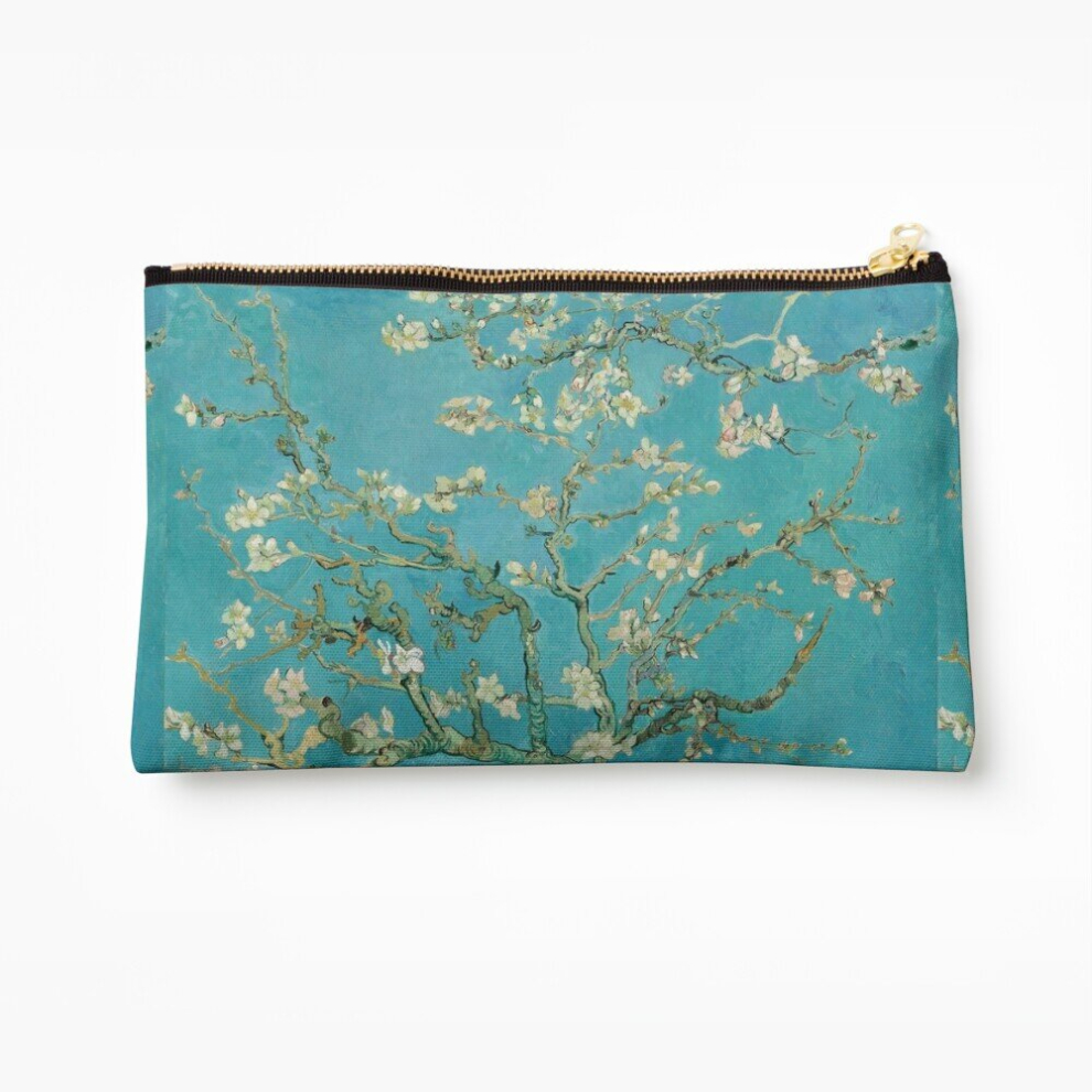 Whibos Makeup Bag Almond Blossoms Vincent Van Gogh Painting Cosmetic Organizer Tyvek Paper Bags Zipper Pouch