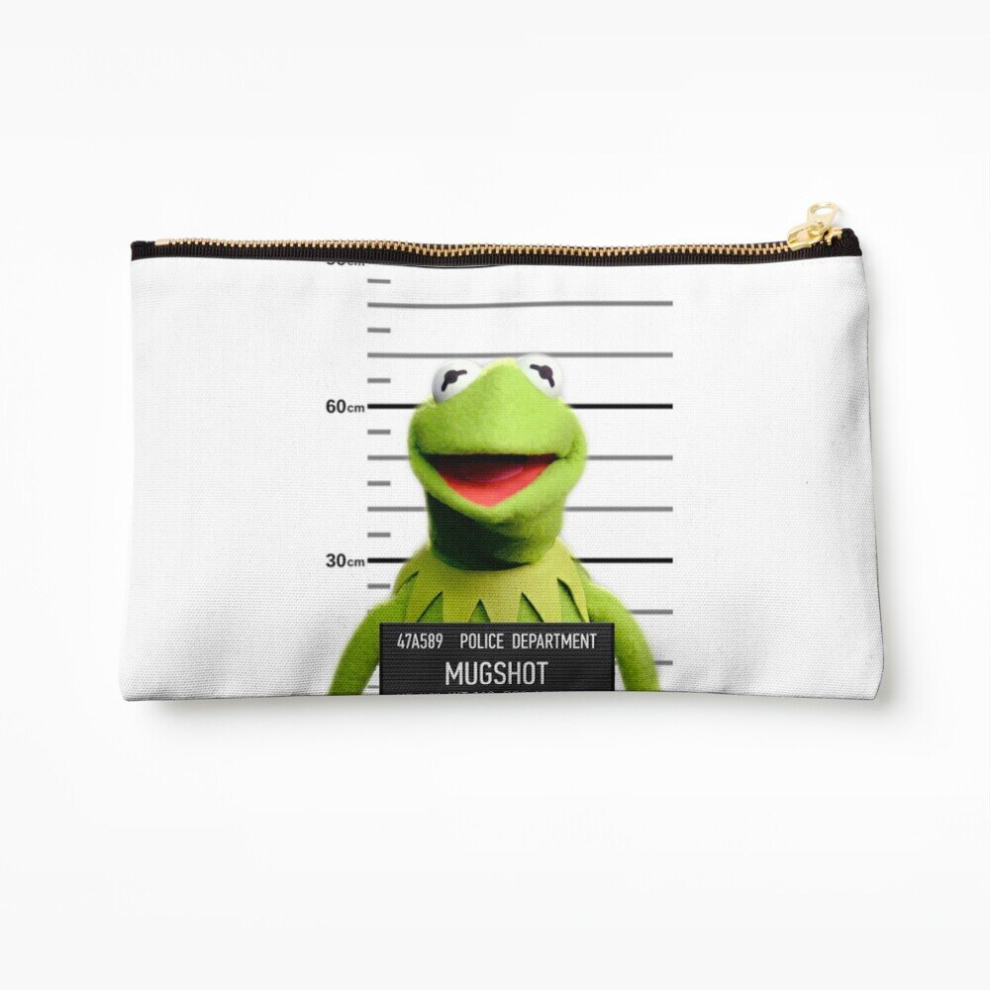 Whibos Makeup Bag Kermit Mugshot Cosmetic Organizer Tyvek Paper Bags Zipper Pouch