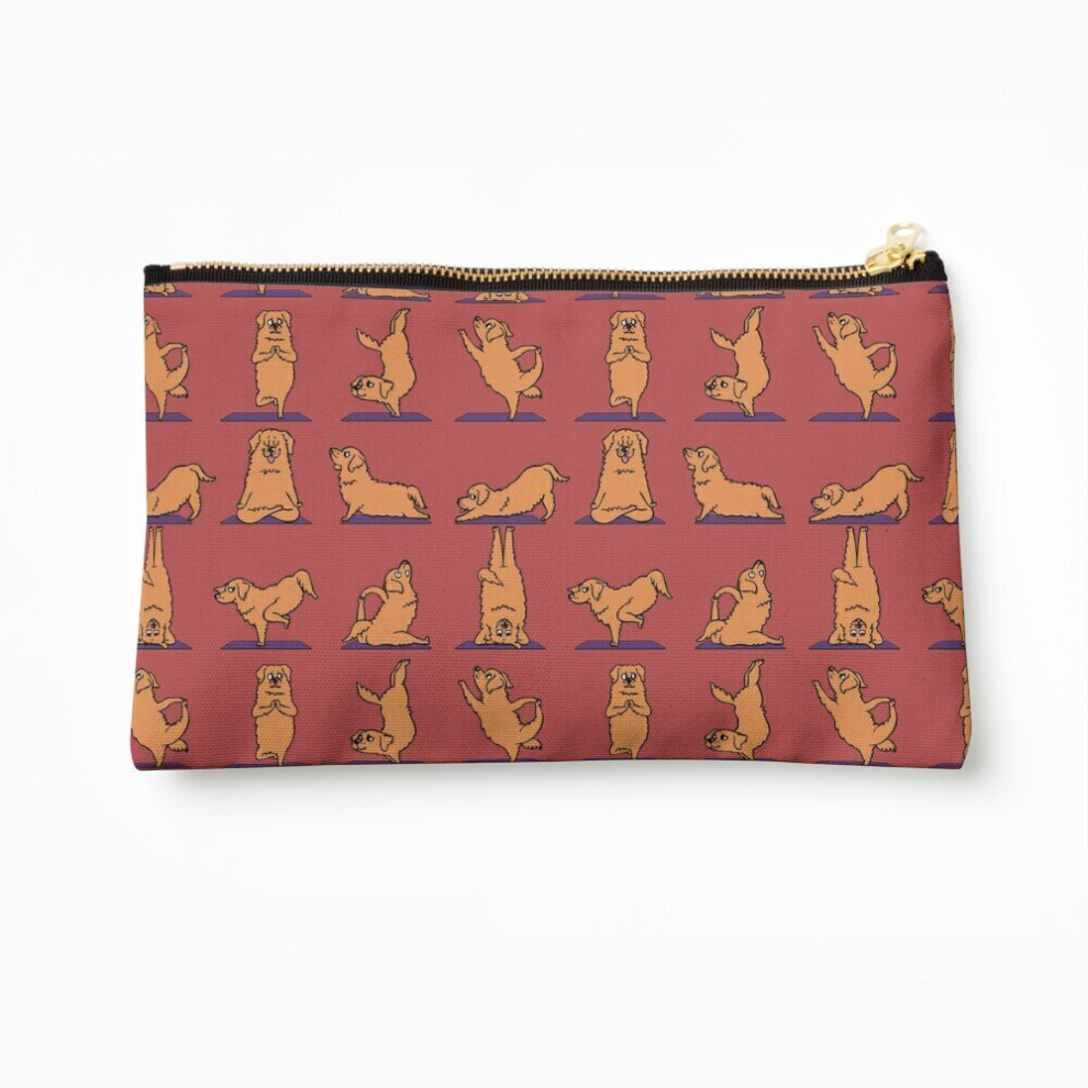 Whibos Golden Makeup Bag Retriever Yoga Cosmetic Organizer Tyvek Paper Bags Zipper Pouch