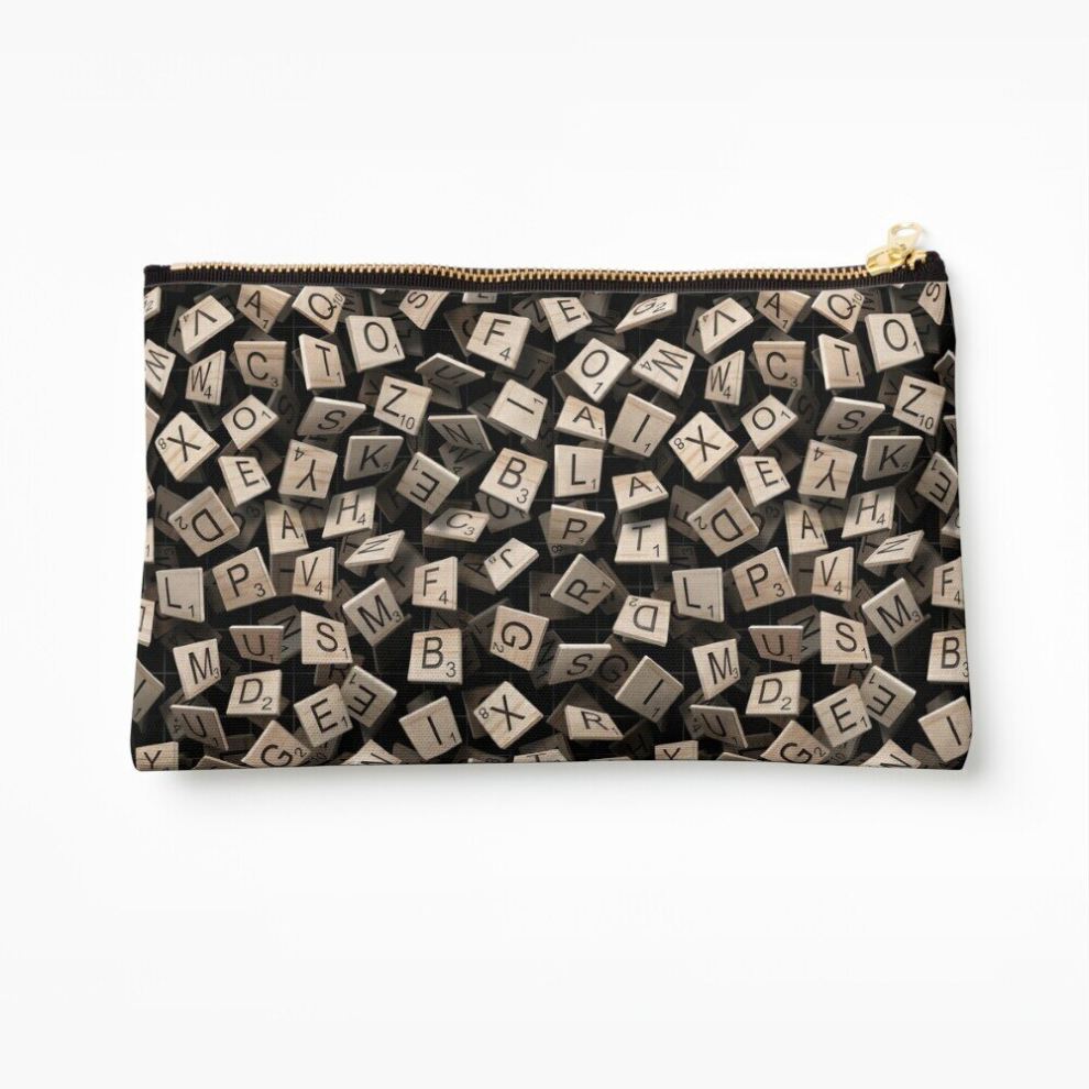 Whibos Makeup Bag Scrabble Tile Madness Pattern Cosmetic Organizer Tyvek Paper Bags Zipper Pouch