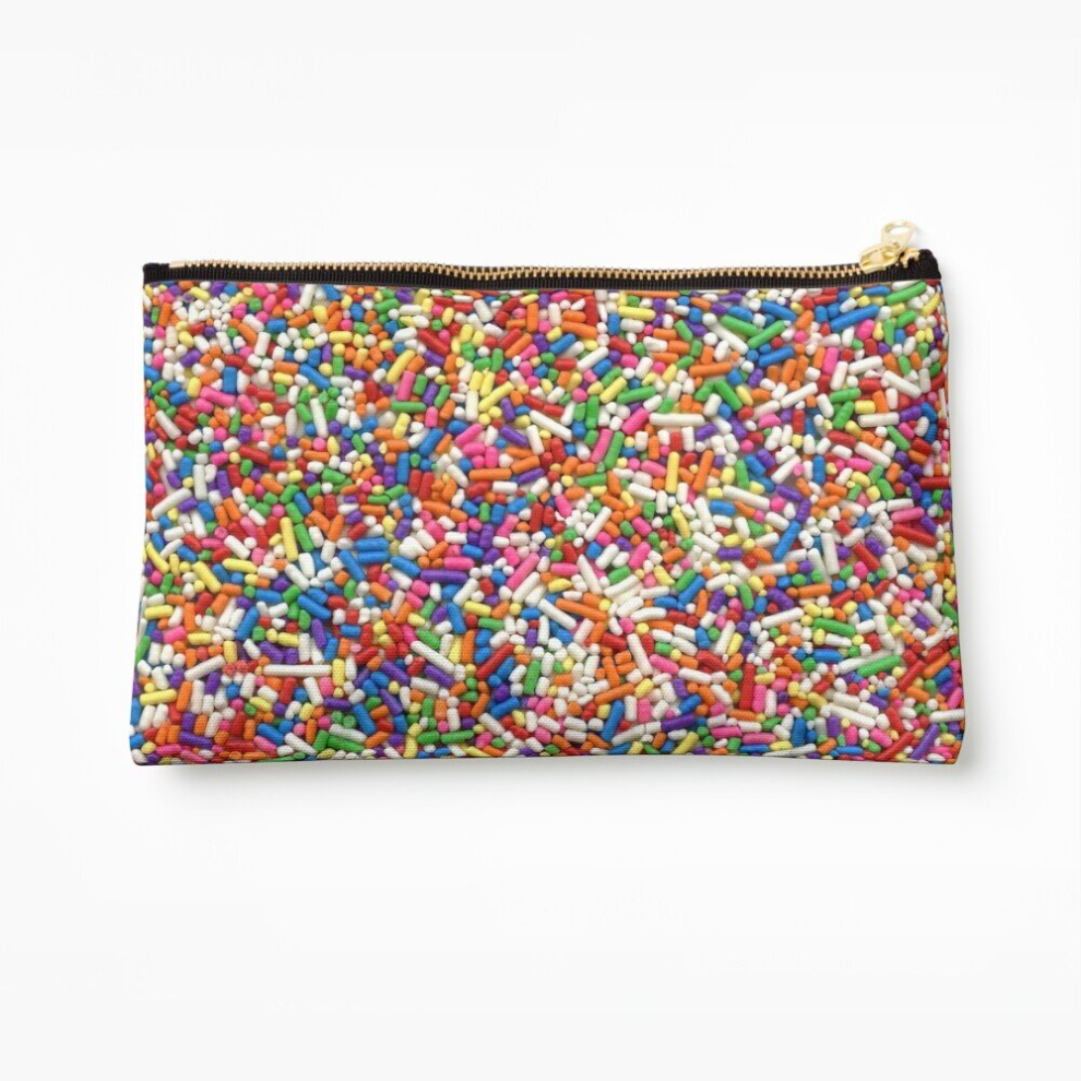 Whibos Makeup Bag Rainbow Sprinkles Cosmetic Organizer Tyvek Paper Bags Zipper Pouch