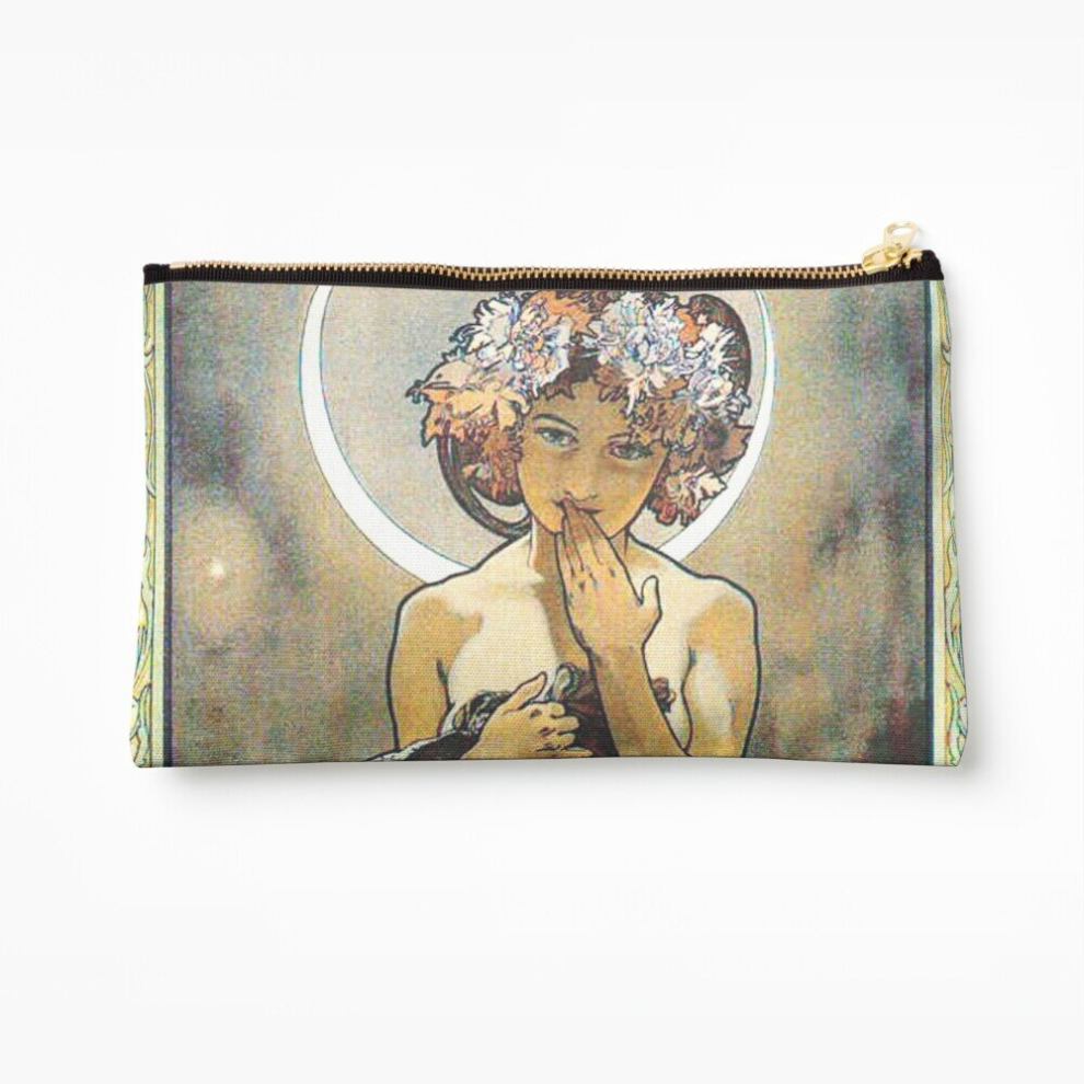 Whibos Makeup Bag Hd. The Moon And The Stars, (Number 1 From Serie Of 4) By Alphonse Mucha (1902) Cosmetic Organizer Tyvek Paper Bags Zipper Pouch