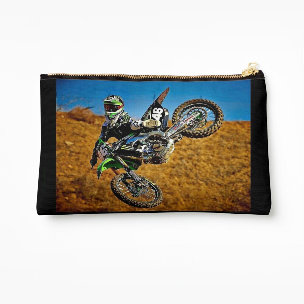 Whibos Makeup Bag Motocross Extreme: Motorcycle Racing Advertising Print Cosmetic Organizer Tyvek Paper Bags Zipper Pouch