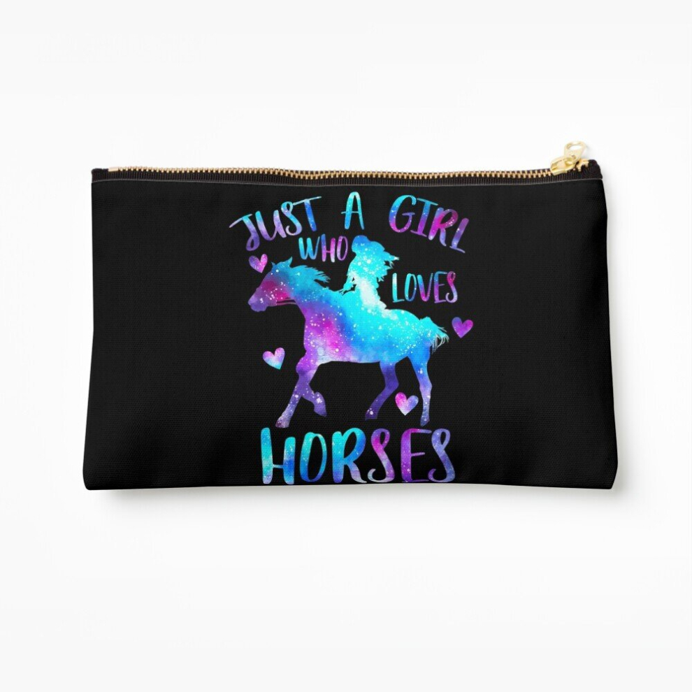 Whibos Makeup Bag Just A Girl Who Loves Horses Cosmetic Organizer Tyvek Paper Bags Zipper Pouch