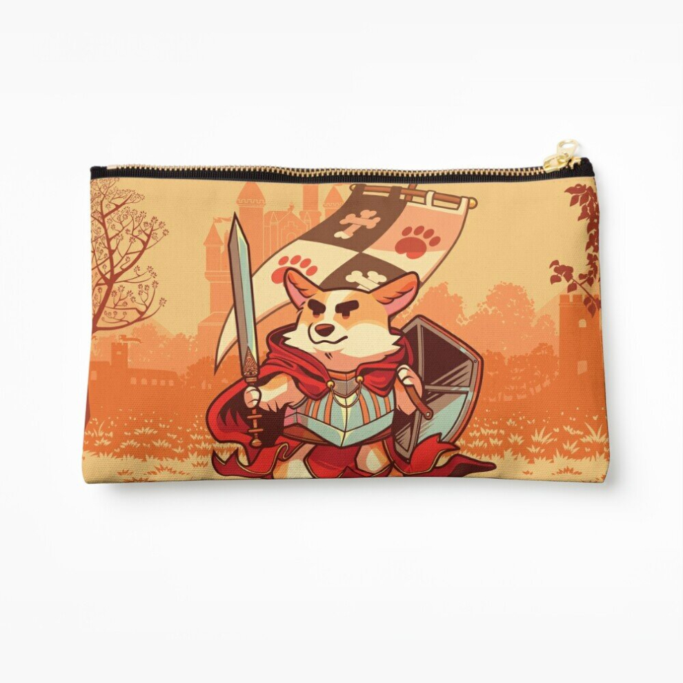 Whibos Makeup Bag Corgi Knight Cosmetic Organizer Tyvek Paper Bags Zipper Pouch