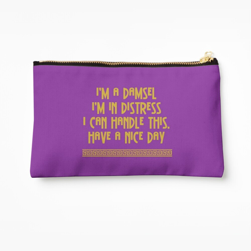 Whibos Makeup Bag I'm A Damsel Cosmetic Organizer Tyvek Paper Bags Zipper Pouch