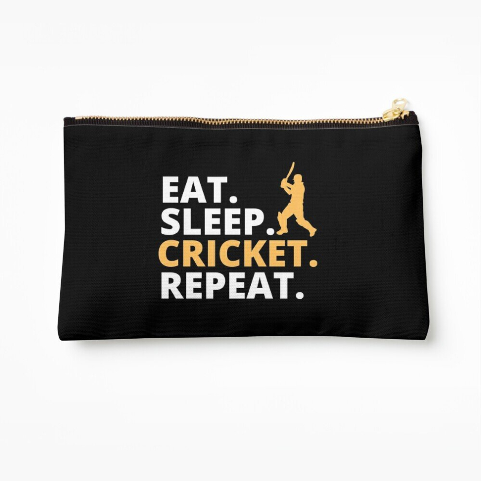 Whibos Makeup Bag Eat Sleep Cricket Repeat Cosmetic Organizer Tyvek Paper Bags Zipper Pouch