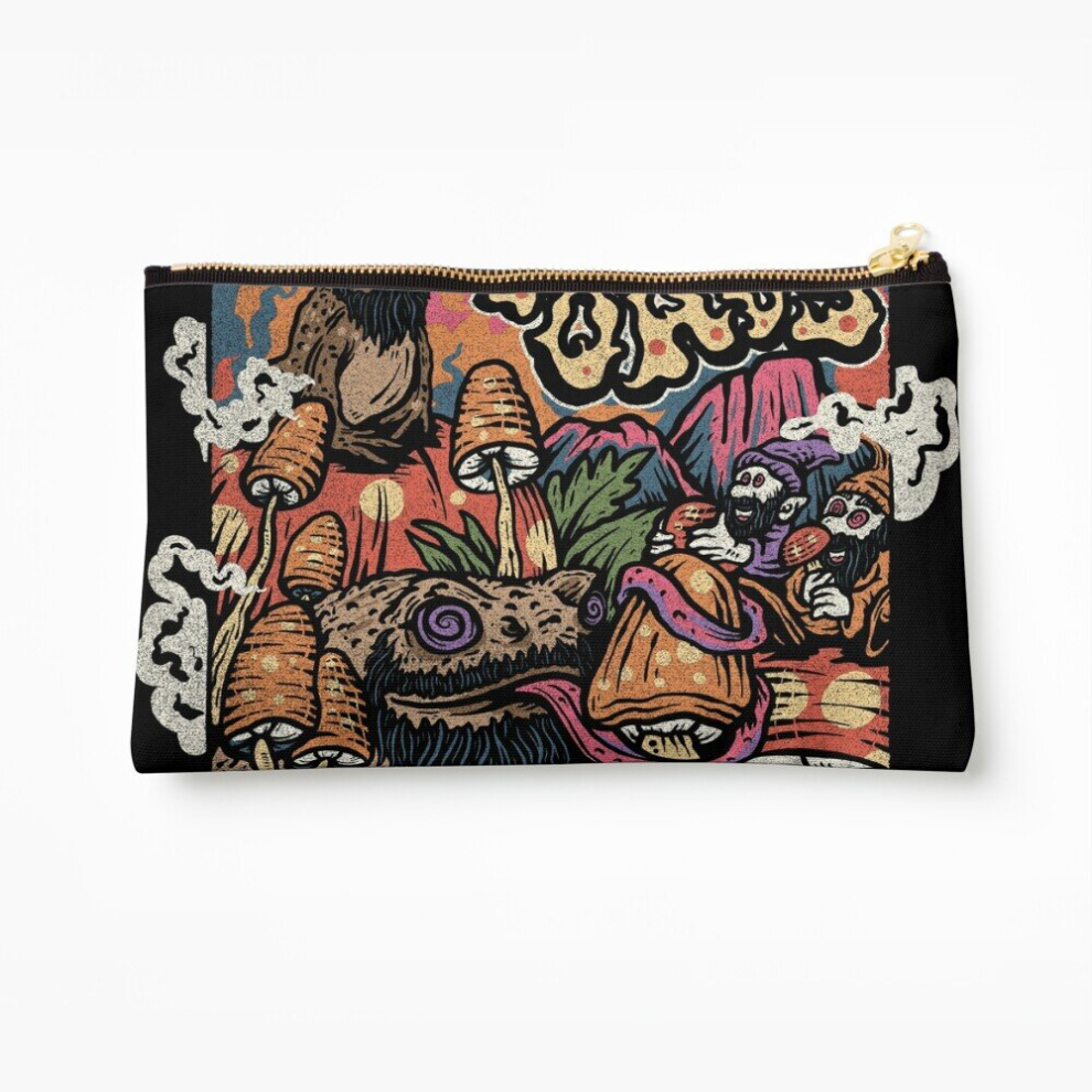 Whibos Makeup Bag Dmt Toads - Psychedelic Trippy Rave Art, Magic Mushrooms, Lsd, Mckenna, Rogan Cosmetic Organizer Tyvek Paper Bags Zipper Pouch