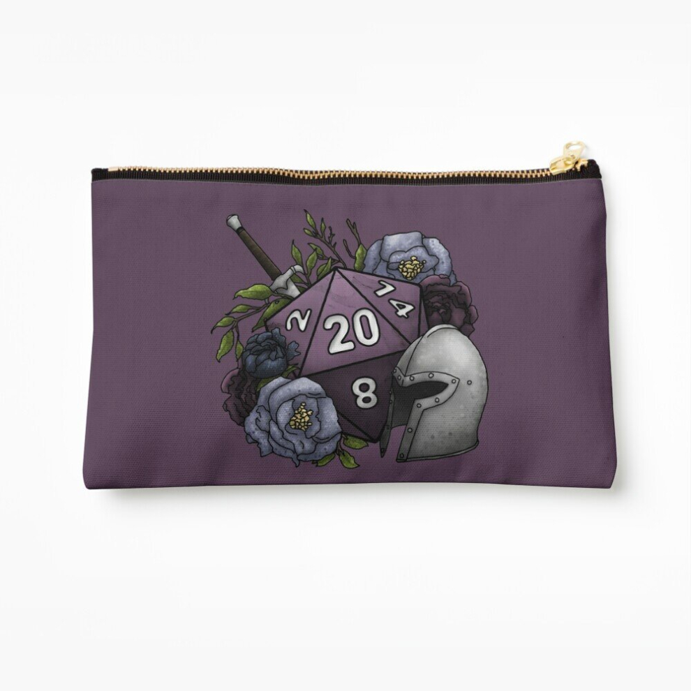 Whibos Makeup Bag Fighter Class D20 - Tabletop Gaming Dice Cosmetic Organizer Tyvek Paper Bags Zipper Pouch