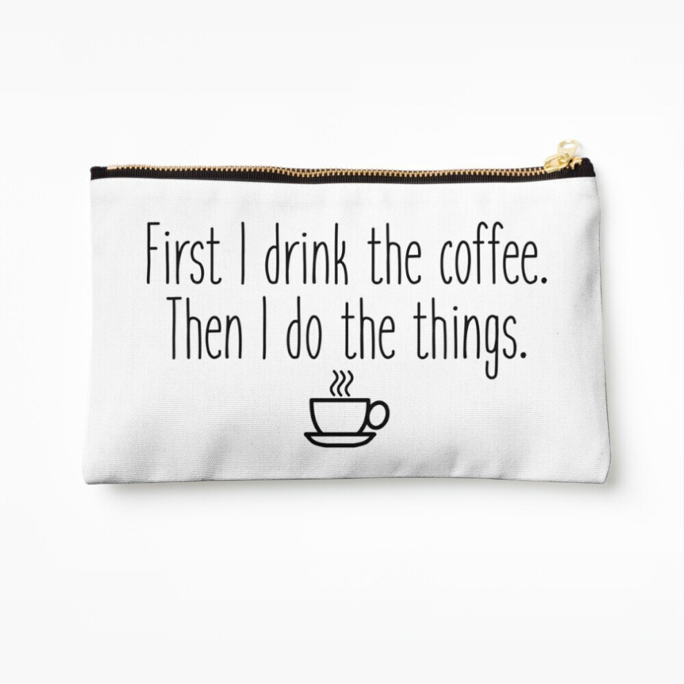 Whibos Makeup Bag First I Drink The Coffee Cosmetic Organizer Tyvek Paper Bags Zipper Pouch