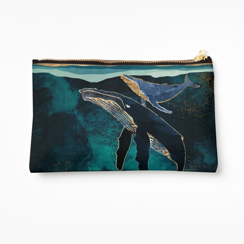 Whibos Makeup Bag Moonlit Whales Cosmetic Organizer Tyvek Paper Bags Zipper Pouch