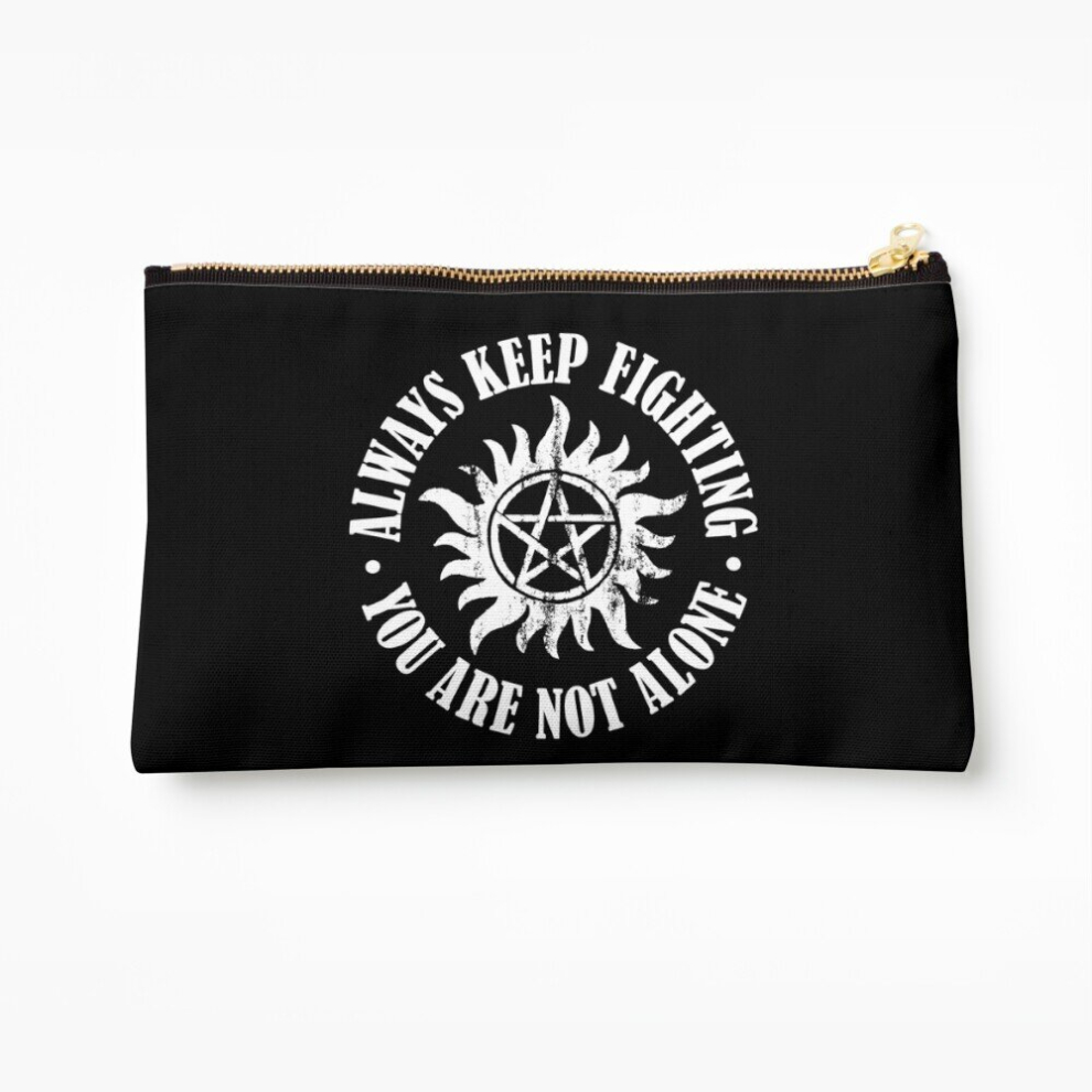 Whibos White Makeup Bag Always Keep Fighting - Cosmetic Organizer Tyvek Paper Bags Zipper Pouch