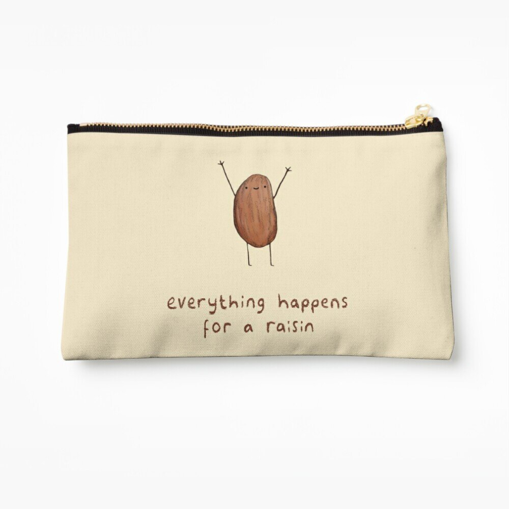 Whibos Makeup Bag Everything Happens For A Raisin Cosmetic Organizer Tyvek Paper Bags Zipper Pouch