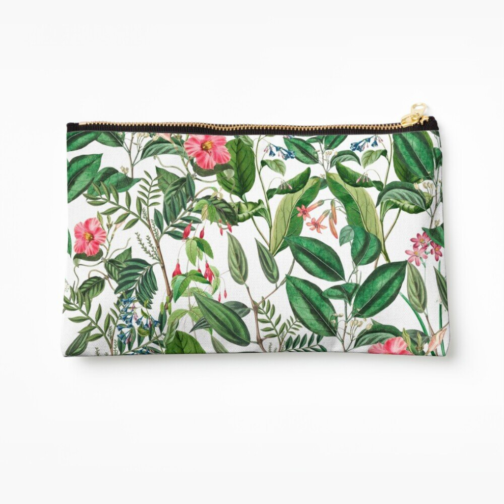 Whibos Makeup Bag Vintage Hibiscus Cosmetic Organizer Tyvek Paper Bags Zipper Pouch