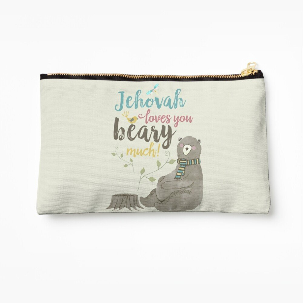 Whibos Makeup Bag Jehovah Loves You Beary Much Cosmetic Organizer Tyvek Paper Bags Zipper Pouch