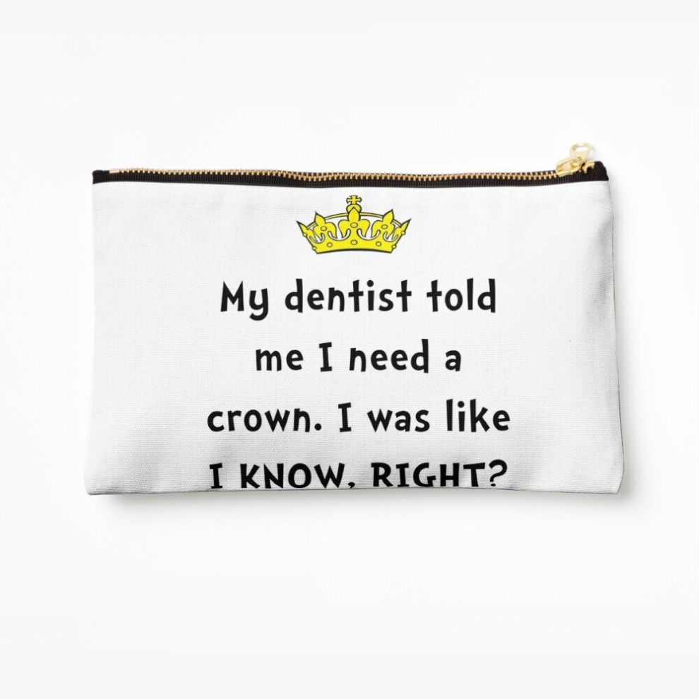 Whibos Makeup Bag Dentist Crown Cosmetic Organizer Tyvek Paper Bags Zipper Pouch