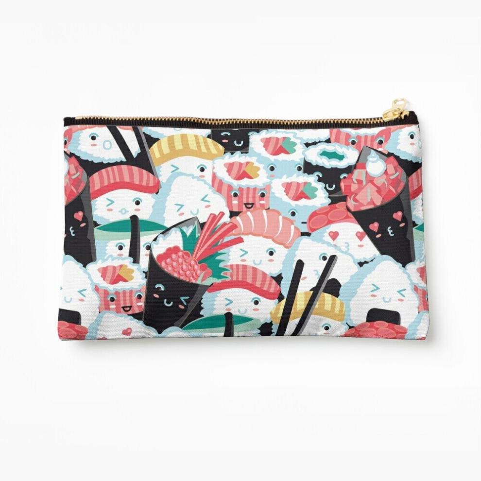 Whibos Makeup Bag Kawaii Sushi Crowd Cosmetic Organizer Tyvek Paper Bags Zipper Pouch