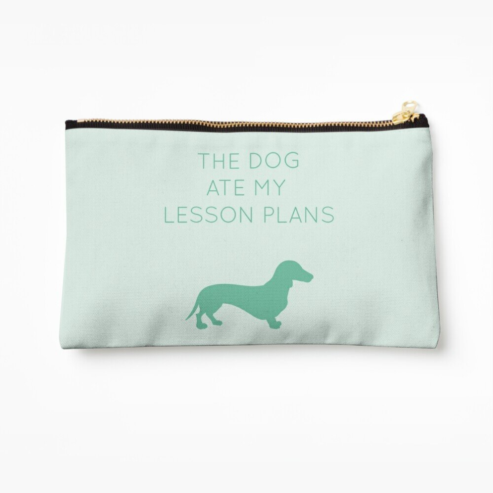 Whibos Makeup Bag The Dog Ate My Lesson Plans - Dachshund Cosmetic Organizer Tyvek Paper Bags Zipper Pouch