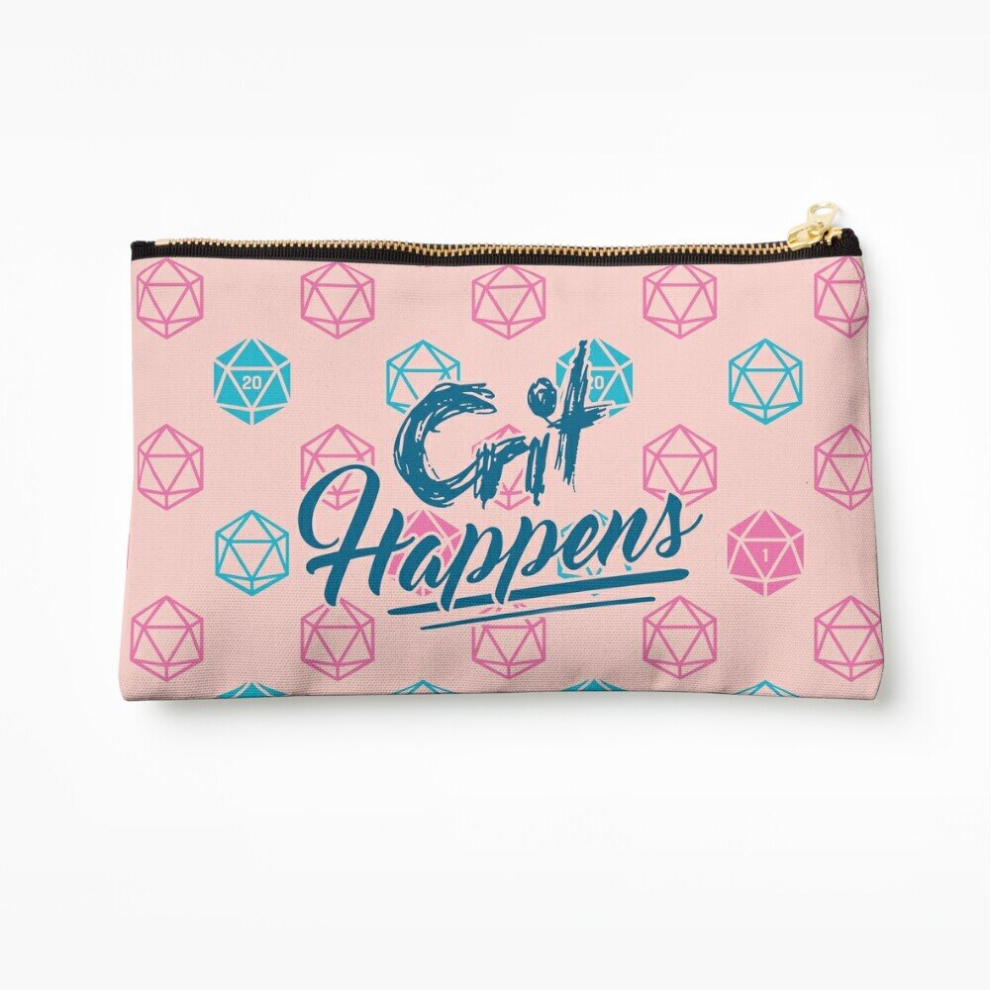 Whibos Pink Makeup Bag Crit Happens (Pink) Cosmetic Organizer Tyvek Paper Bags Zipper Pouch