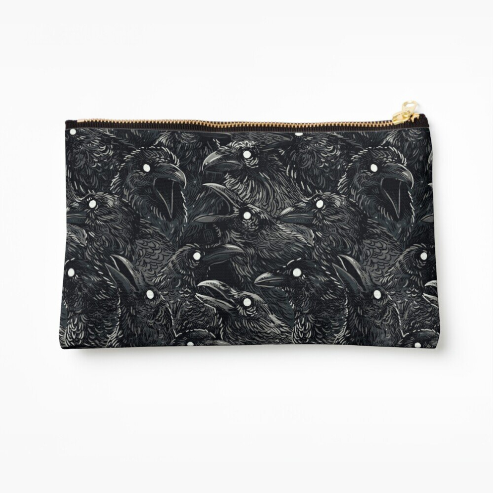 Whibos Makeup Bag Raven Pattern 2 Cosmetic Organizer Tyvek Paper Bags Zipper Pouch
