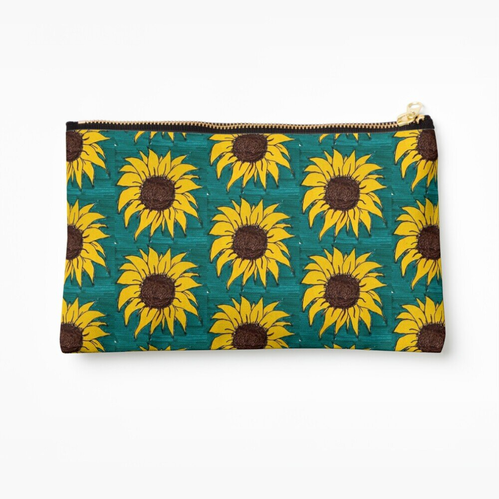 Whibos Makeup Bag Sunflower Cosmetic Organizer Tyvek Paper Bags Zipper Pouch