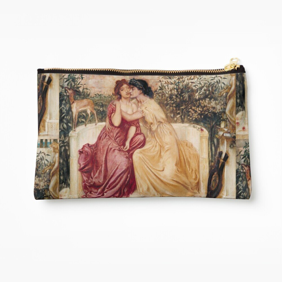 Whibos Makeup Bag Sappho And Erinna In A Garden At Mytilene Lesbian Art Cosmetic Organizer Tyvek Paper Bags Zipper Pouch