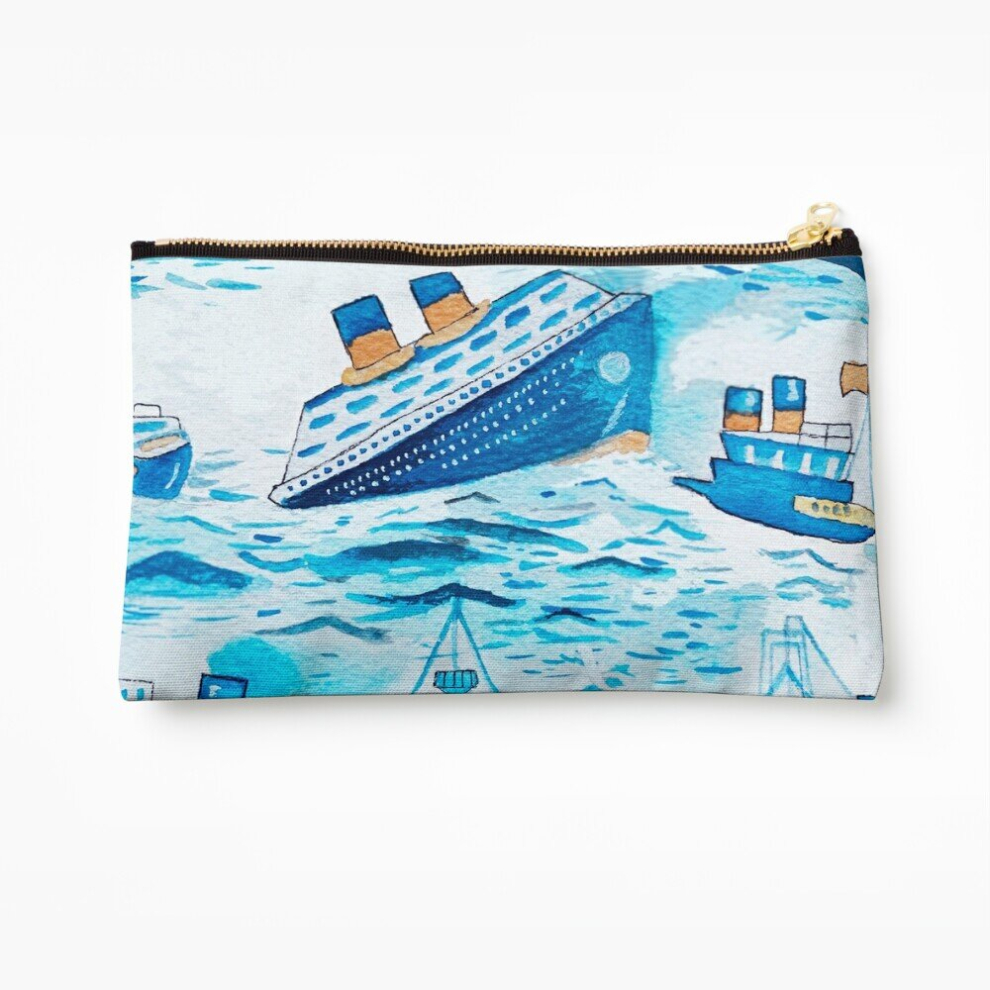 Whibos Makeup Bag Ferry Boats Scrub Cap Cosmetic Organizer Tyvek Paper Bags Zipper Pouch