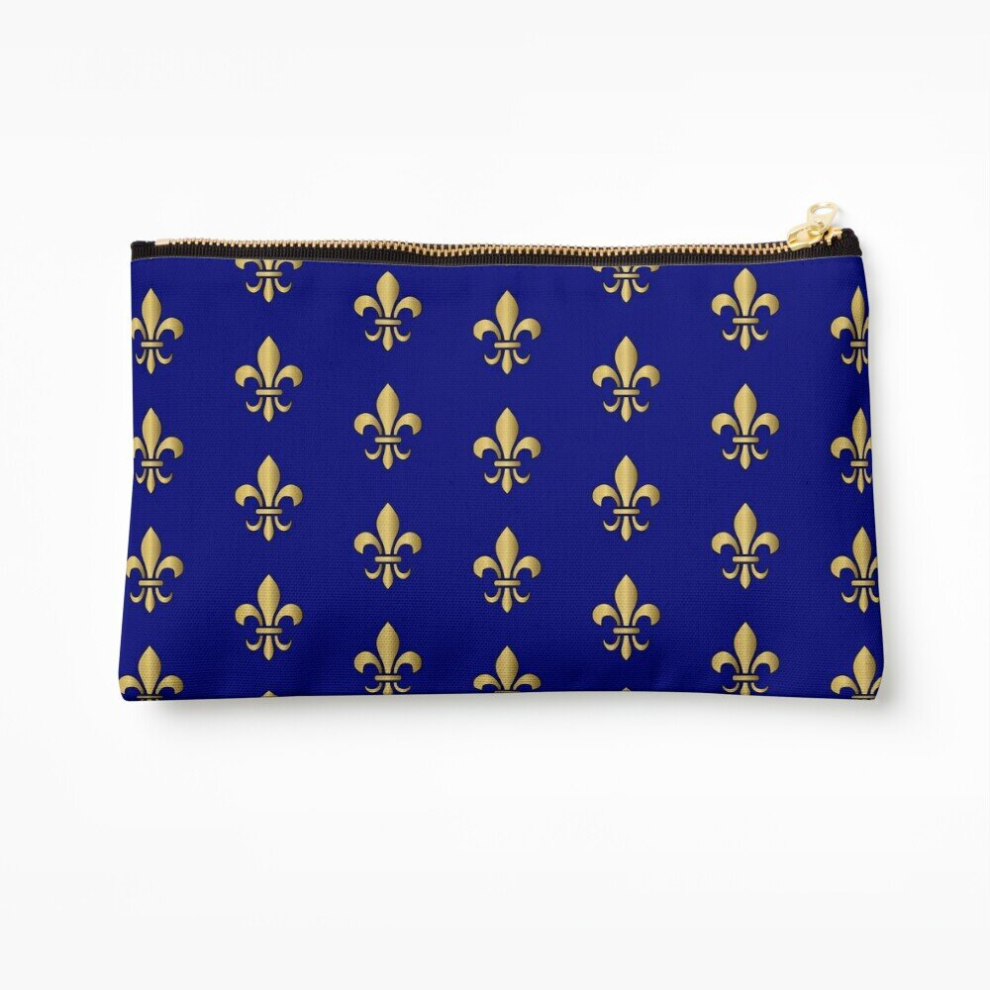 Whibos Makeup Bag Royal Heraldic Golden Lilies Pattern Cosmetic Organizer Tyvek Paper Bags Zipper Pouch